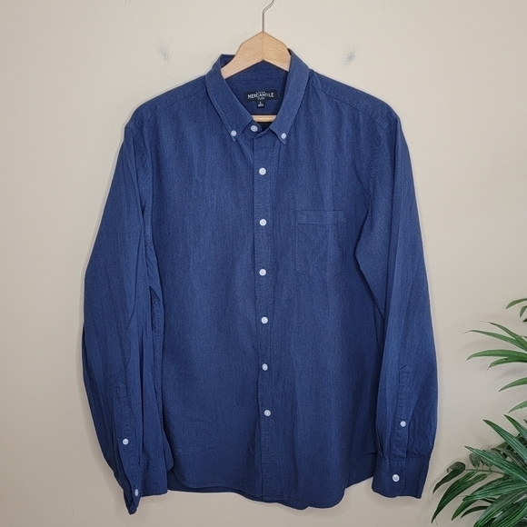 J. Crew Mercantile | Navy Blue Flex Button Down Shirt - Picture 1 of 4